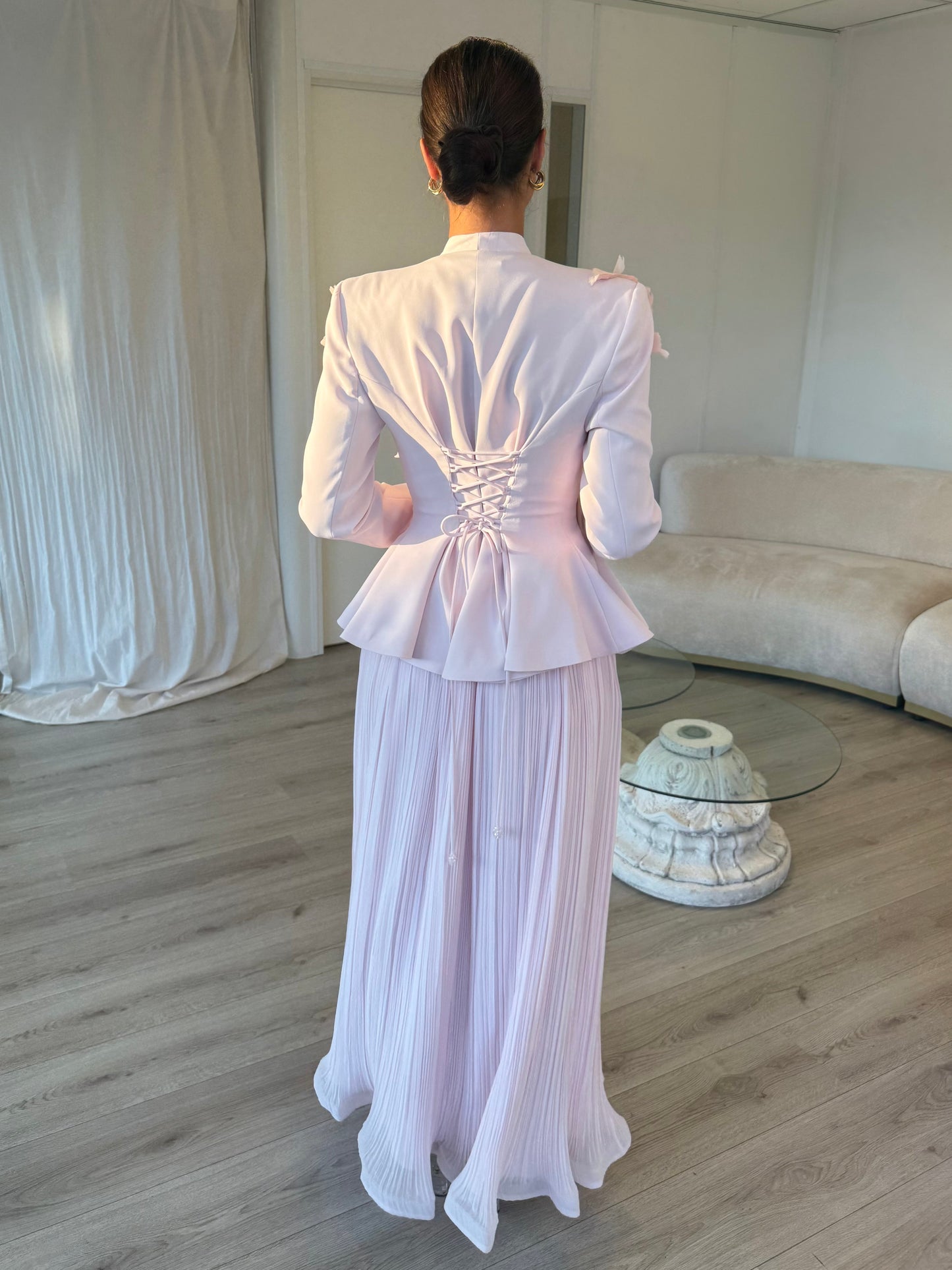 The Marie-Stella suit soft pink