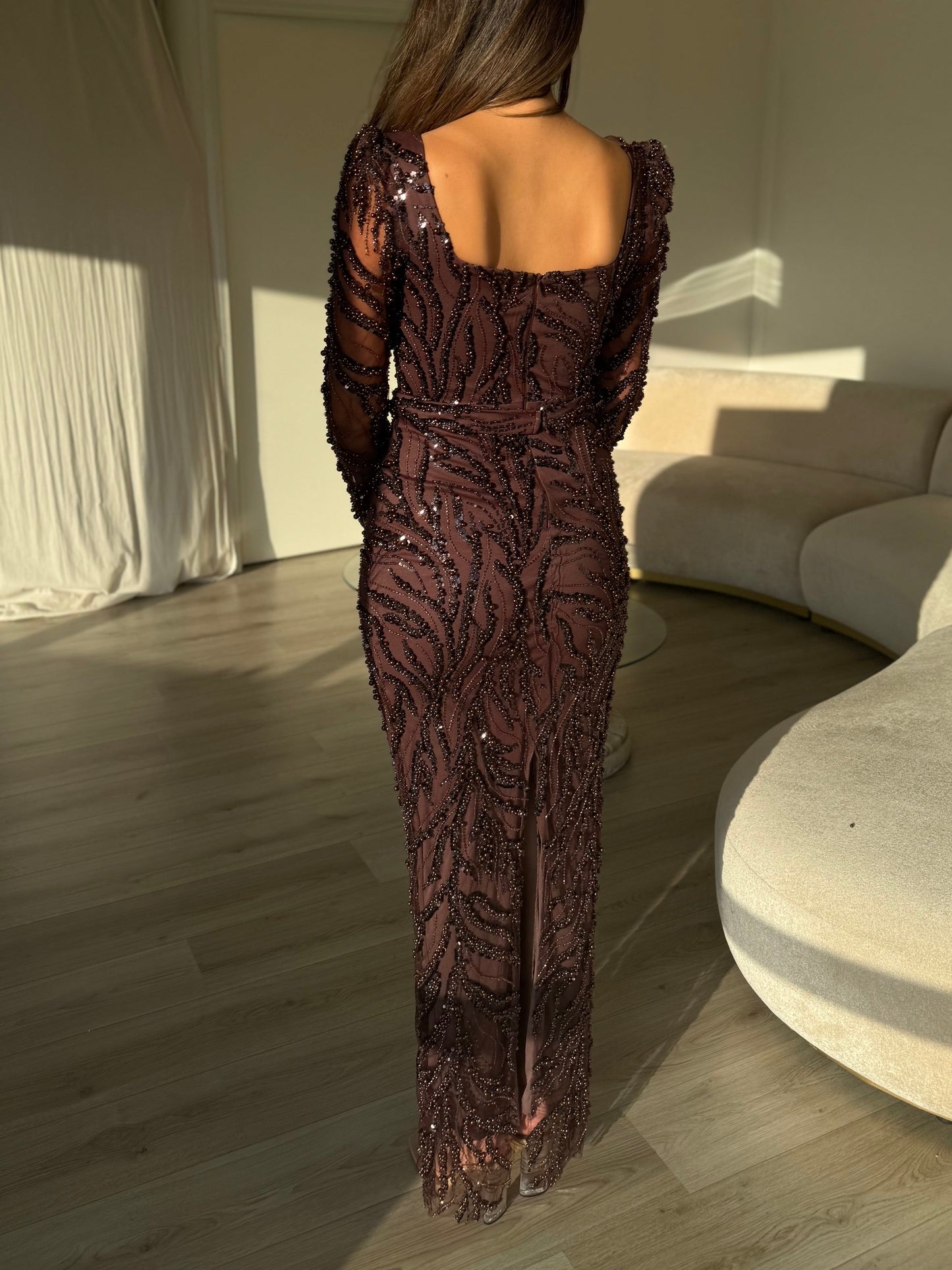 The Elvina dress dark brown