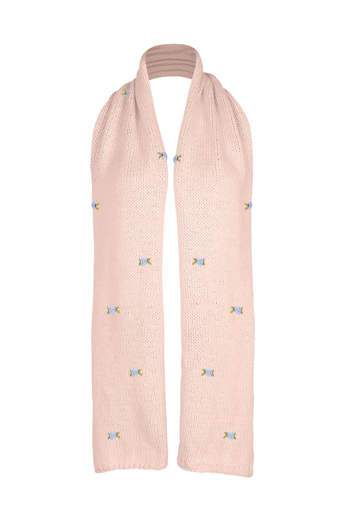 WINTER BLOOM BLUE ROSE Cotton Scarf