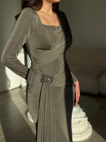The Meray dress green grey