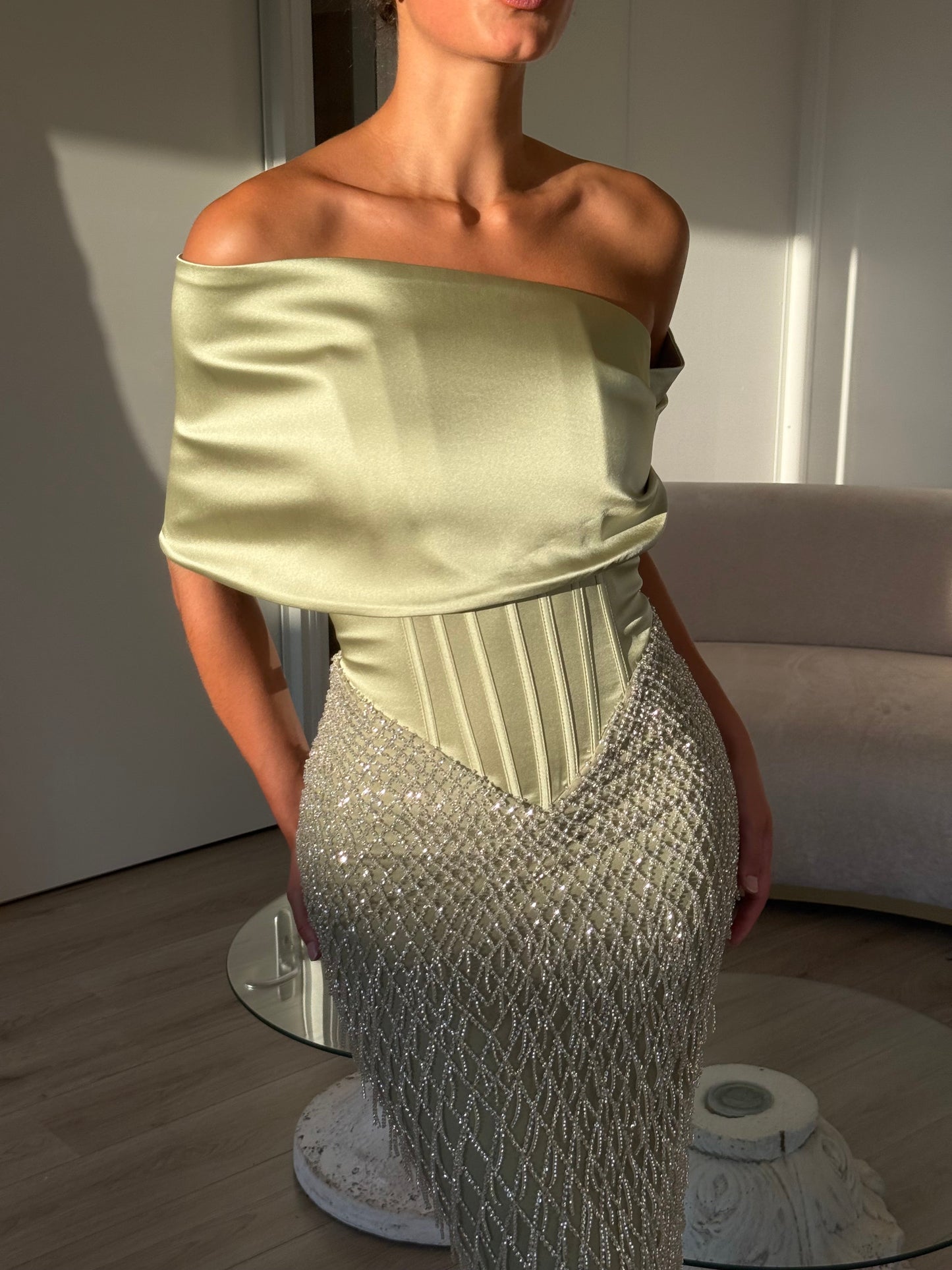 The Desna dress green