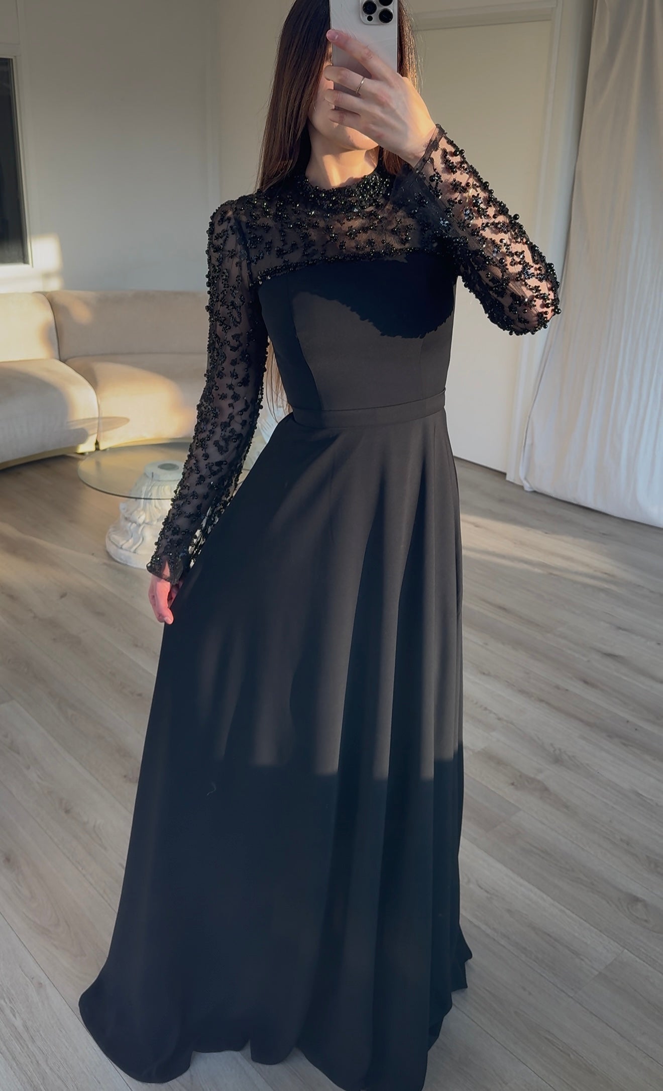 The Darla dress black maxi