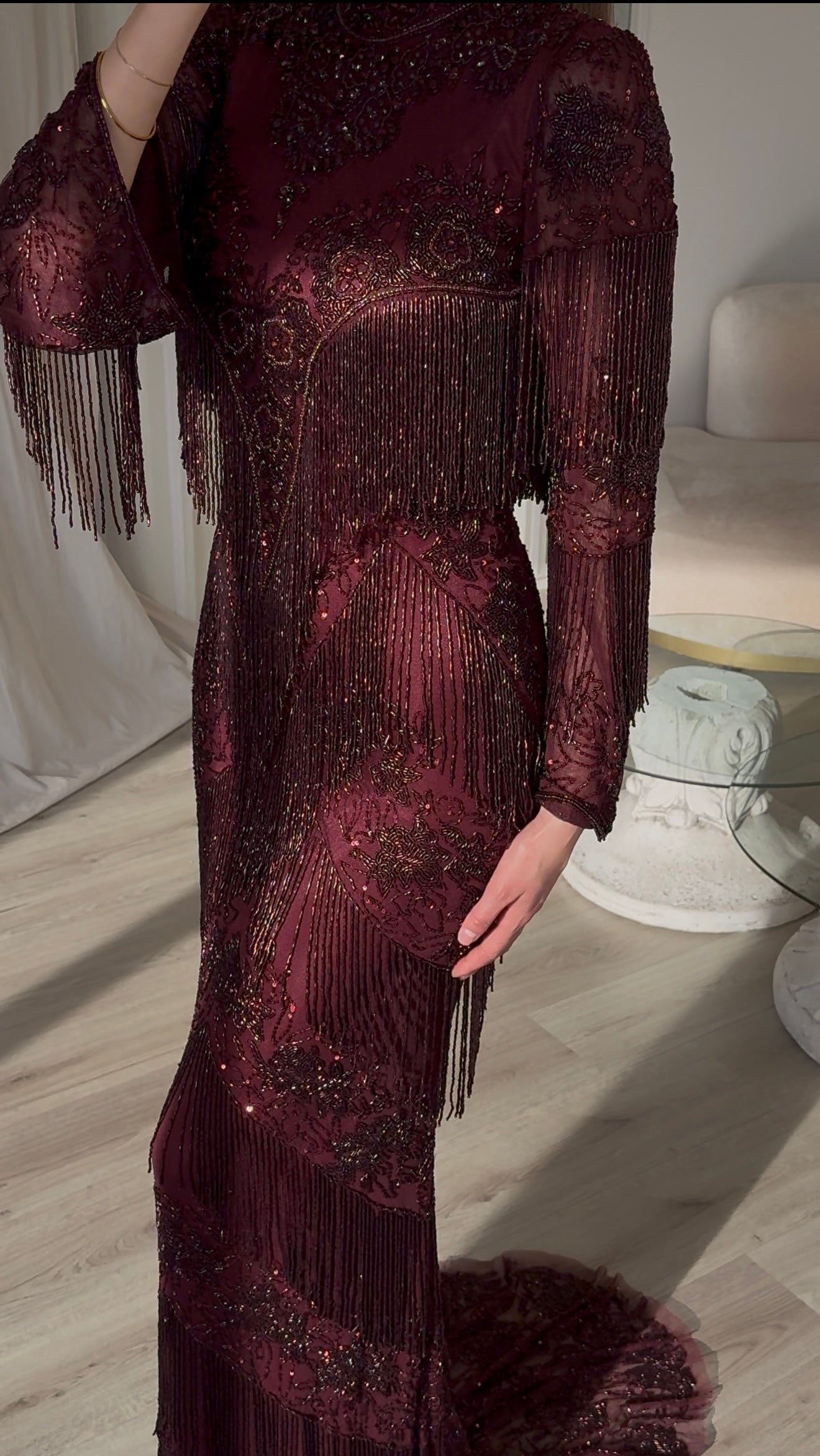 The Layla dress burgundy