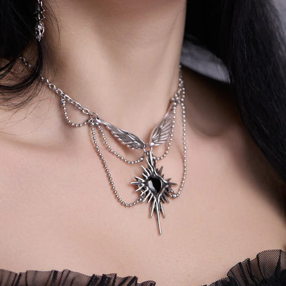 CELESTIAL STARBURST WINGS NECKLACE