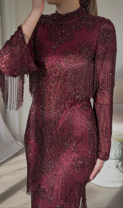 The Layla dress burgundy