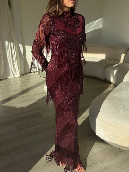The Selina dress burgundy