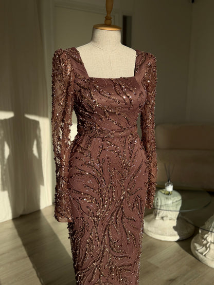 The Elvina dress brown