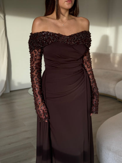 The Beyza dress brown