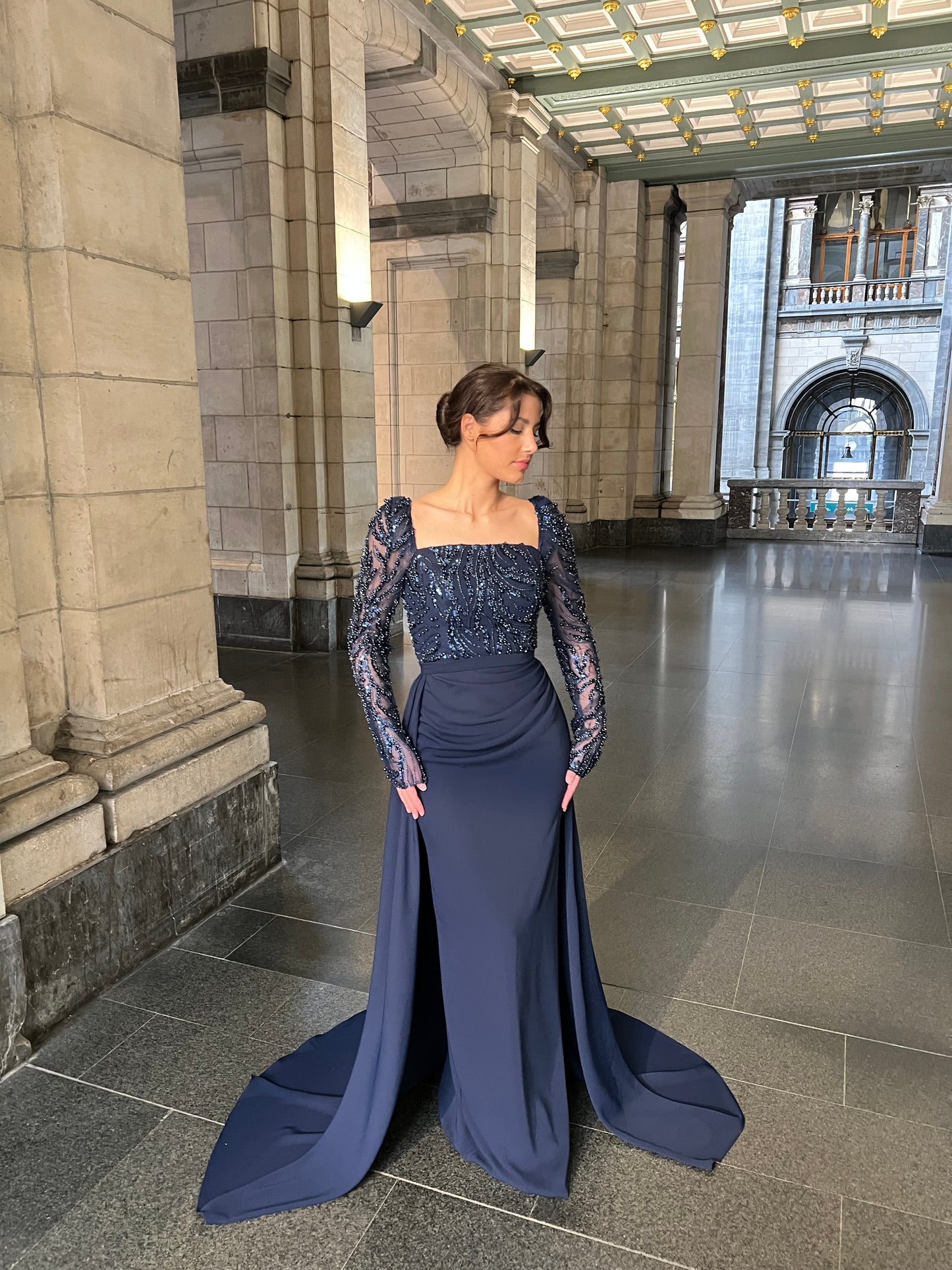 The Ayde dress navy blue