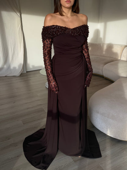 The Beyza dress brown
