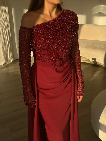 The Defne dress burgundy