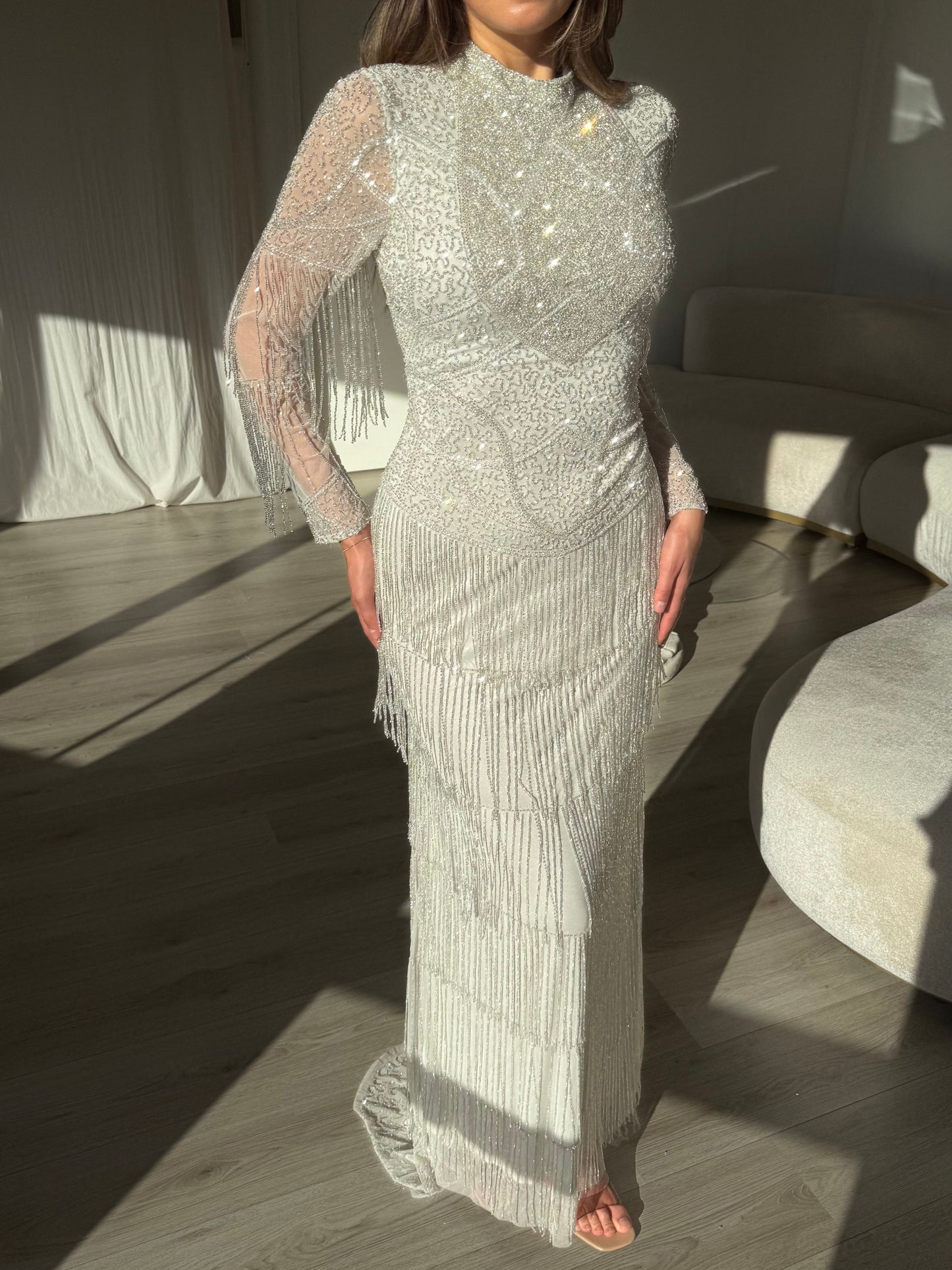 The Olena dress silver