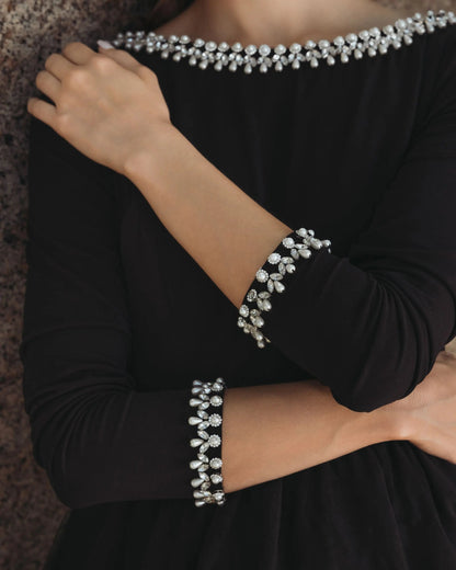 Black Long Sleeve Tulle Ball Gown