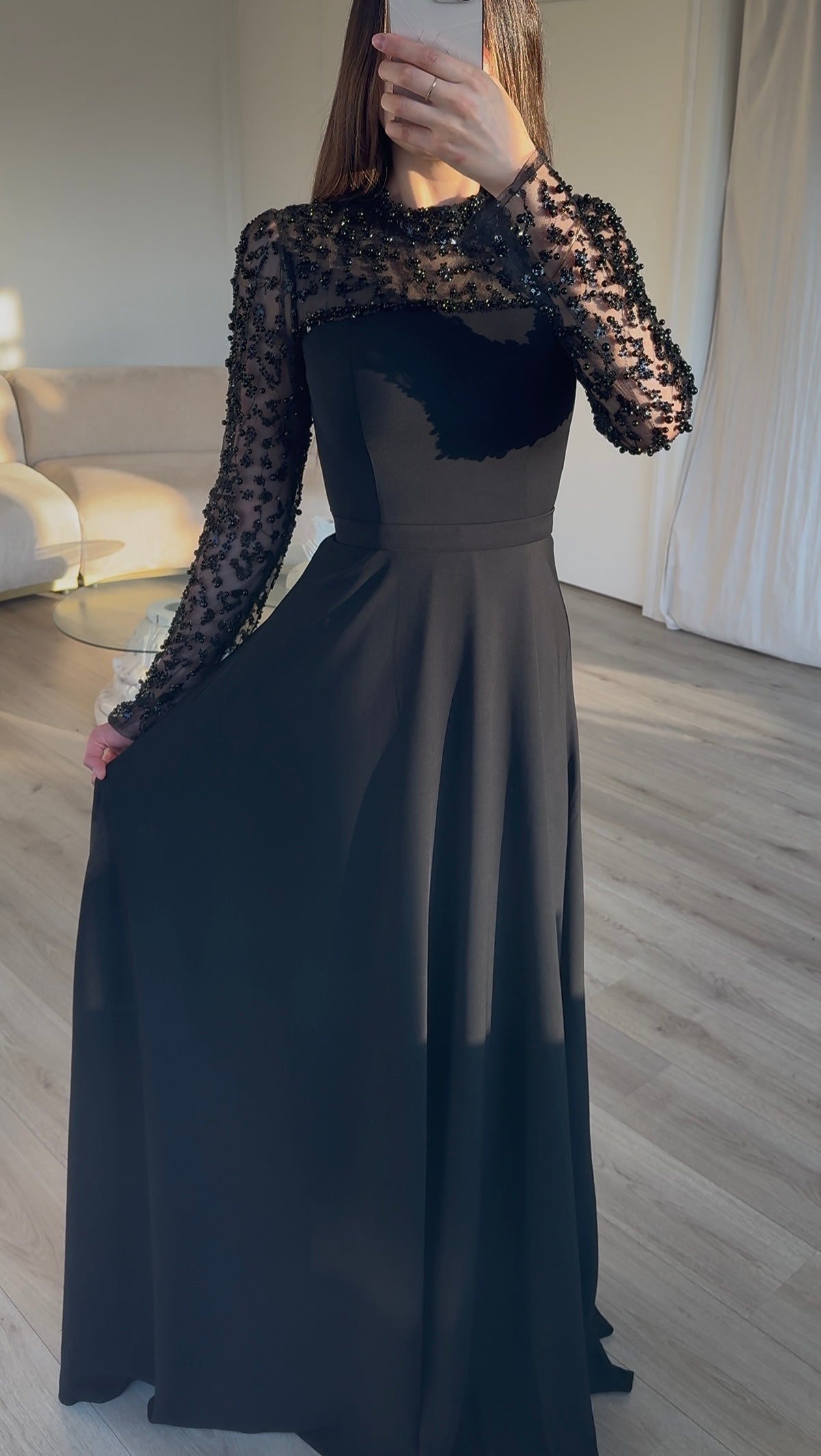 The Darla dress black maxi