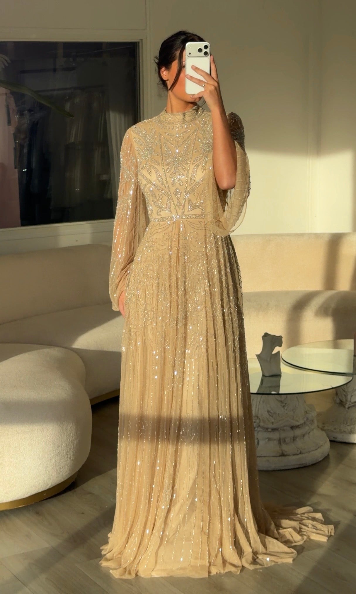 The Aya dress beige