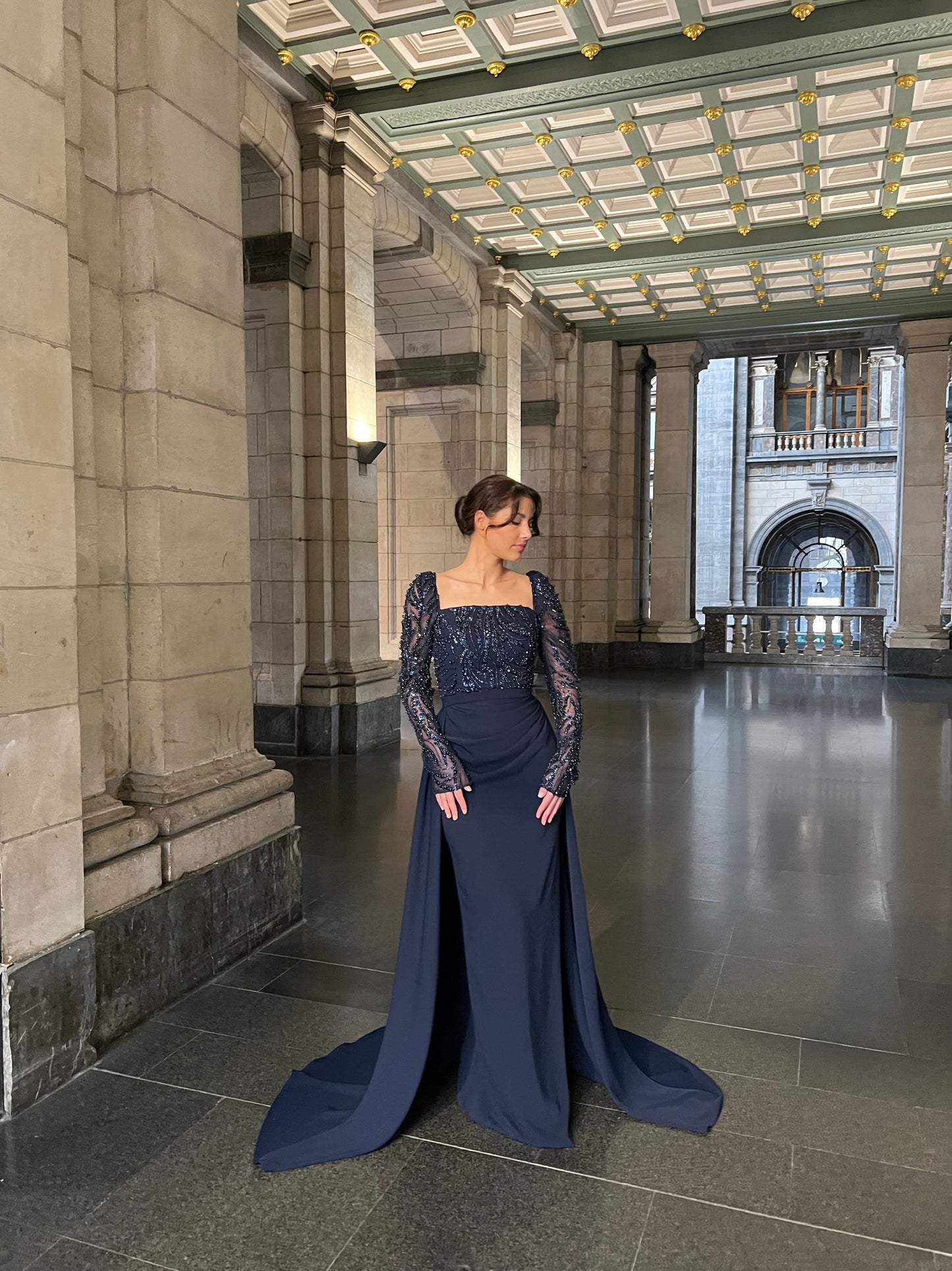 The Ayde dress navy blue