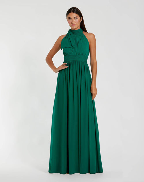 High Neck Chiffon Gown