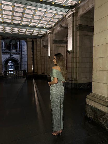 The Delina dress soft green