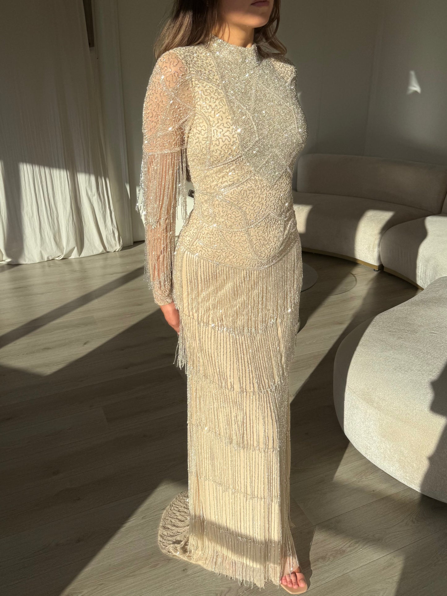 The Olena dress beige