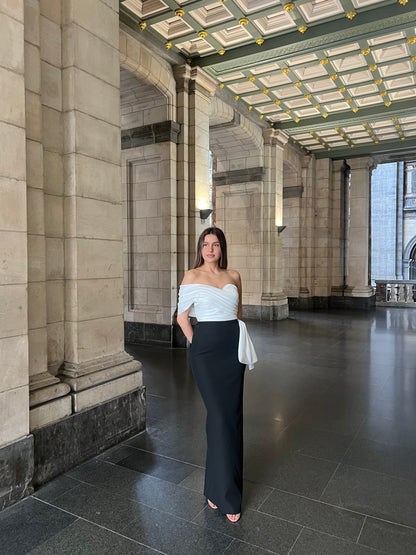 The Serra dress black and white