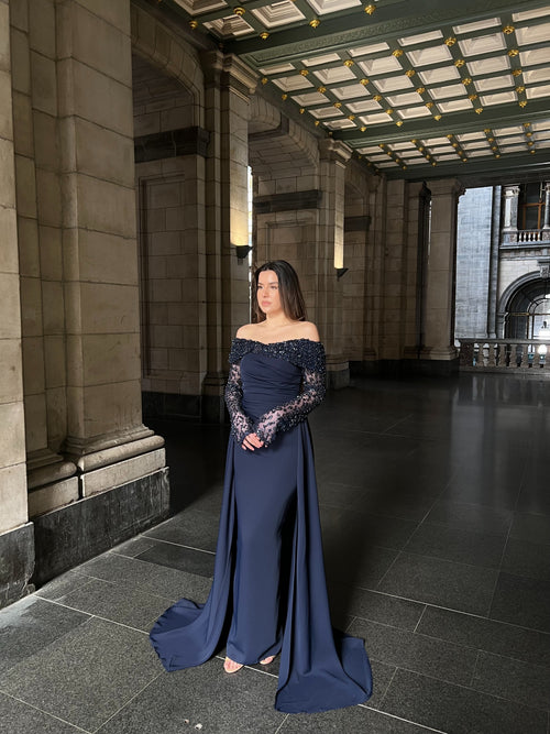 The Beyza dress navy blue