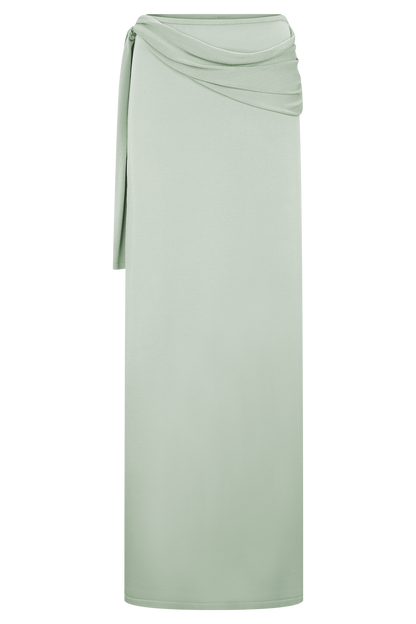 Bowie Low Rise Knit Maxi Skirt - Pastel Green