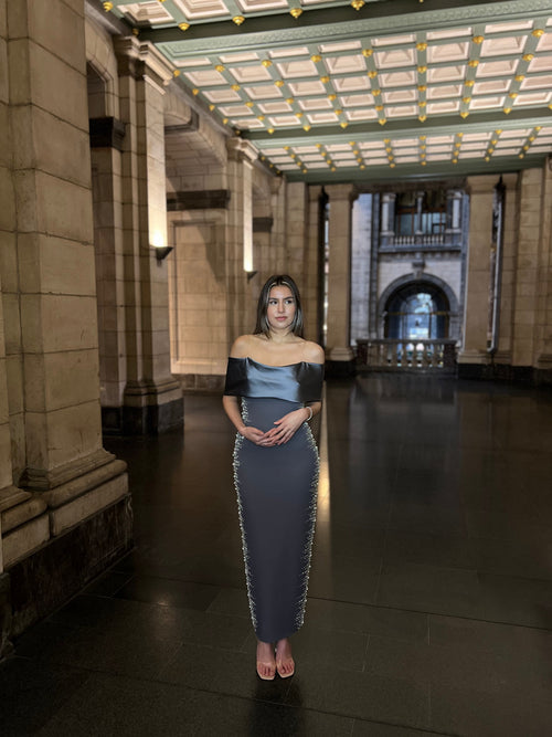 The Meral dress grey