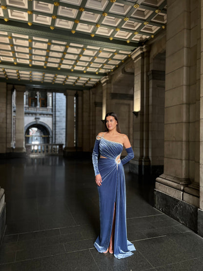 The Sude dress blue