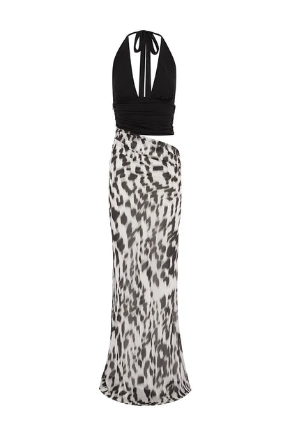 ALEXIS HALTER CUT OUT MAXI DRESS - GIANA WHITE