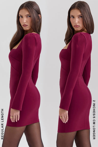 berry bodycon mini dress - sale