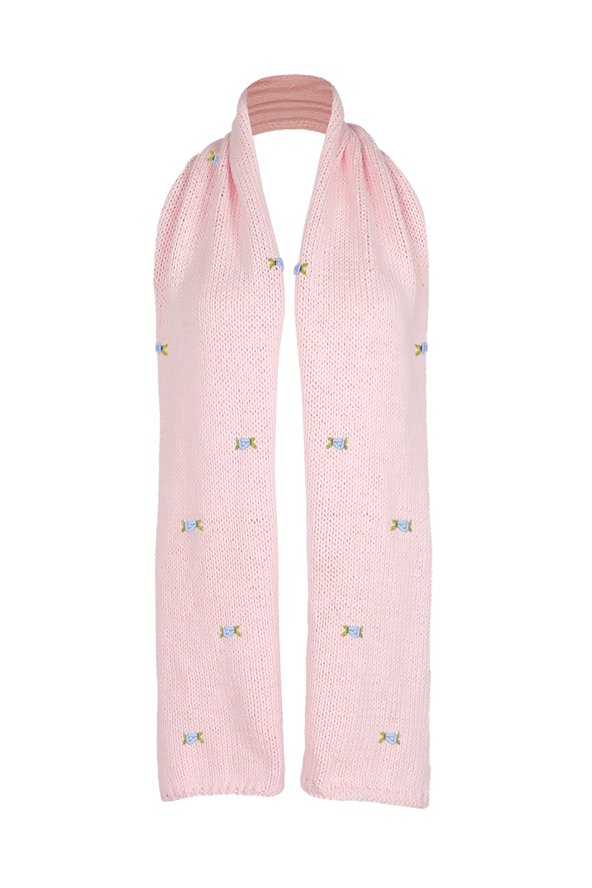 WINTER BLOOM BLUE ROSE Cotton Scarf